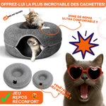 Cachette Donut pour Chat – Lit & Aire de Jeu en Feutre, Confort et Design